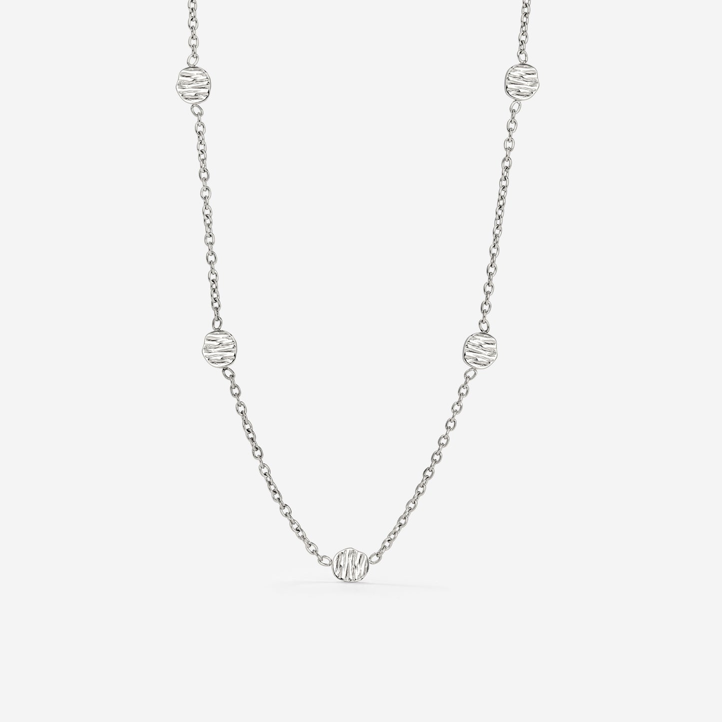 Boho Coin Necklace Silver