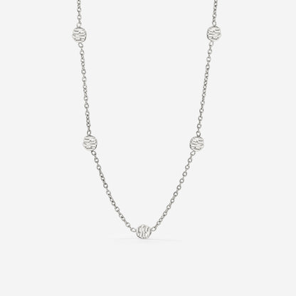 Boho Coin Necklace Silver
