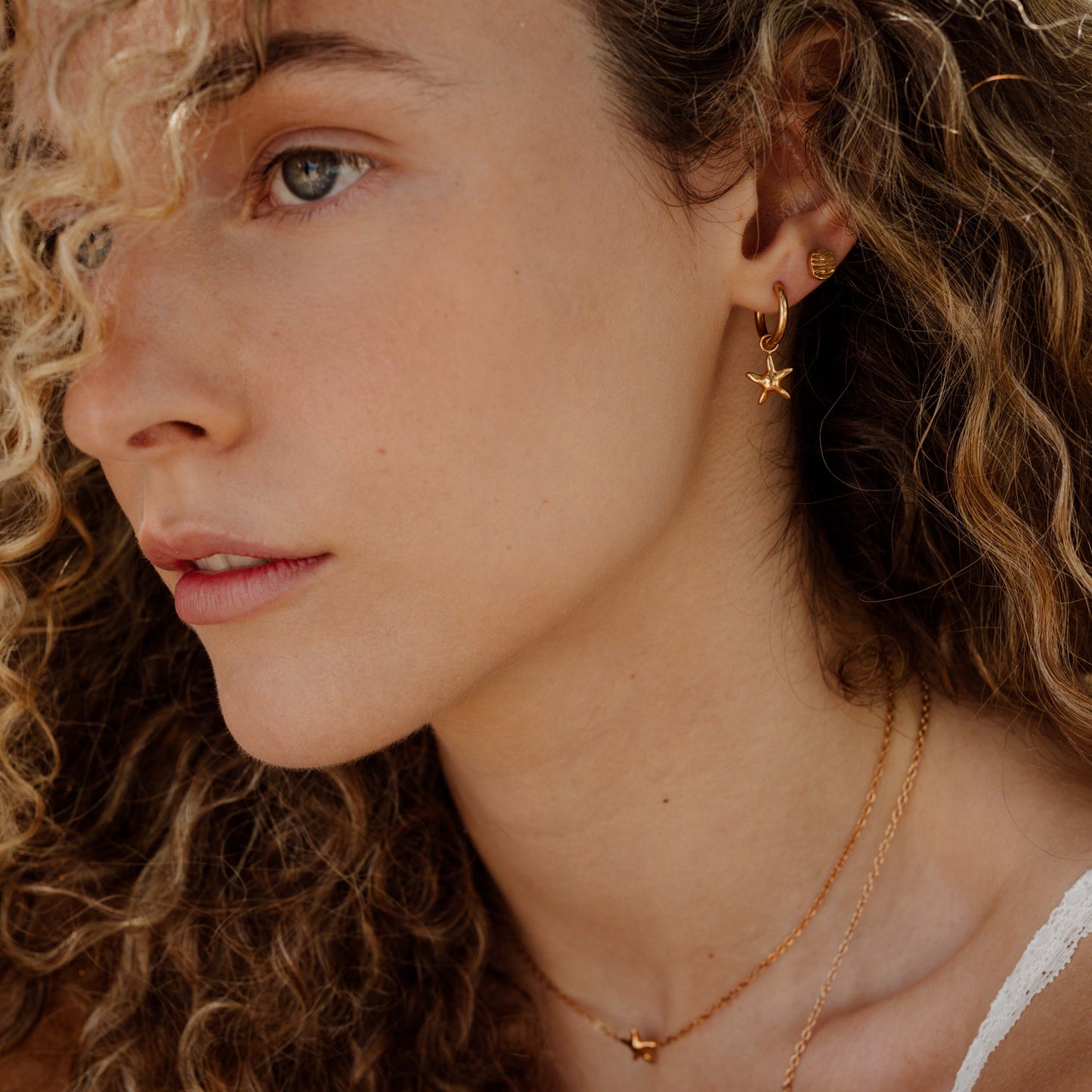 Boho Coin Studs Rose Gold