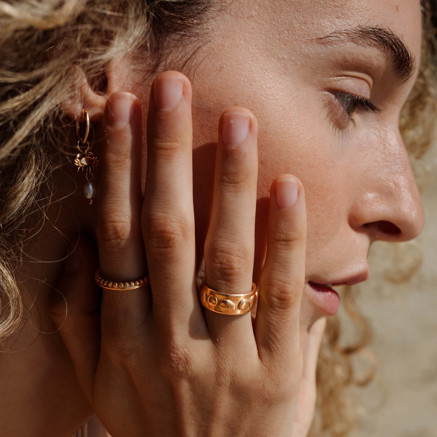 Boho Beads Ring Rose Gold