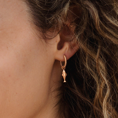 Pezito Twisted Hoop Set Small Rose Gold