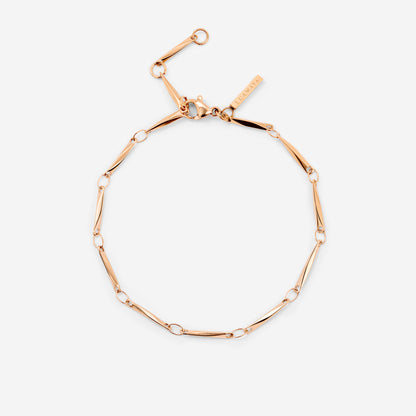 Curved Links Bracelet Rose Gold