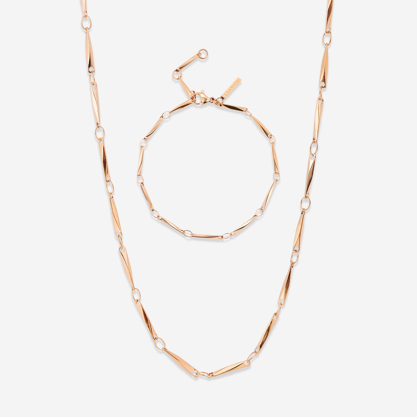 Curved Links Bundle Rose Gold