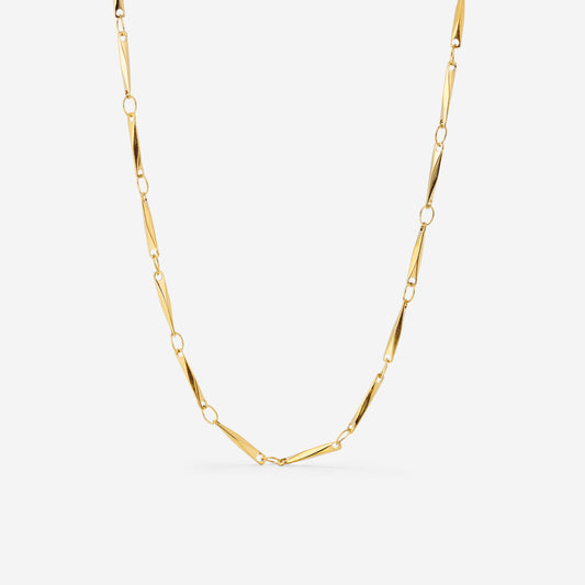Curved Links Necklace Gold
