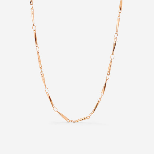 Curved Links Necklace Rose Gold