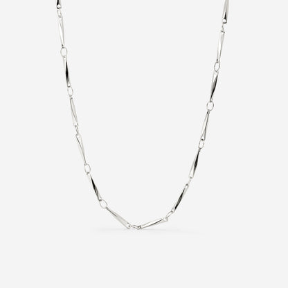 Curved Links Necklace Silver