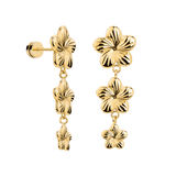 Floral Trinity Earrings Gold