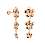 Floral Trinity Earrings Rose Gold