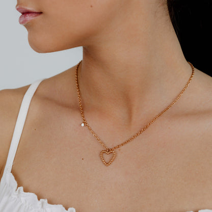 Heart of Gold Necklace Rose Gold