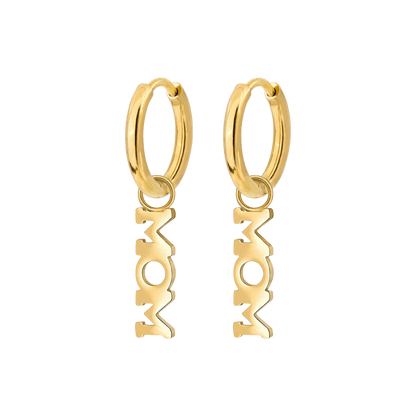 Mom Forever Hoop Set Small Gold