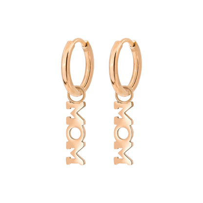 Mom Forever Hoop Set Small Rose Gold