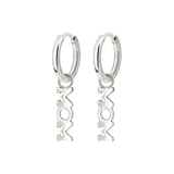 Mom Forever Hoop Set Small Silver