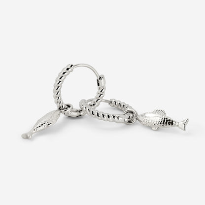 Pezito Twisted Hoop Set Small Silver