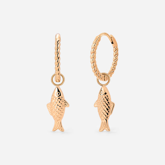 Pezito Twisted Hoop Set Small Rose Gold