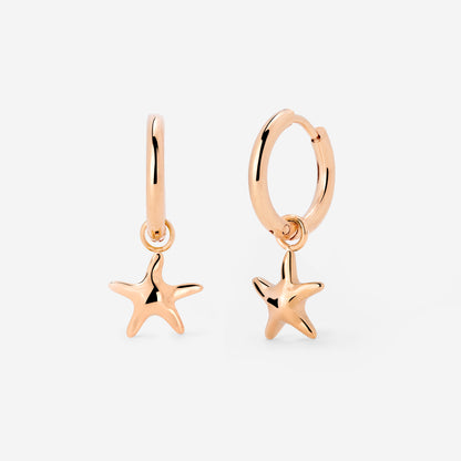 Sea Star Hoop Set Small Rose Gold