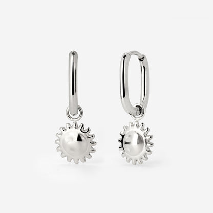 Solaris Oval Hoop Set Baby Silver