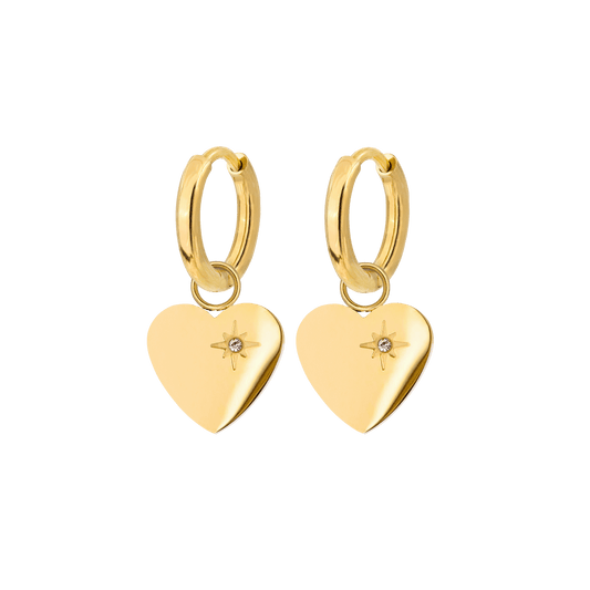 Sparkle Heart Hoop Set Baby Gold