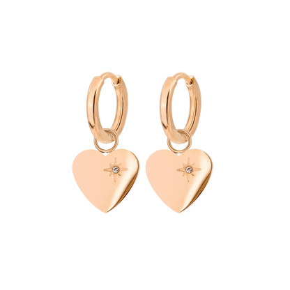 Sparkle Heart Hoop Set Baby Rose Gold