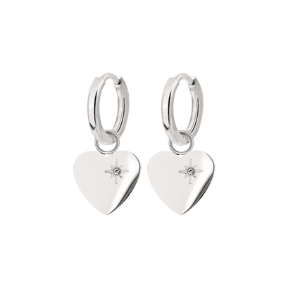 Sparkle Heart Hoop Set Baby Silver