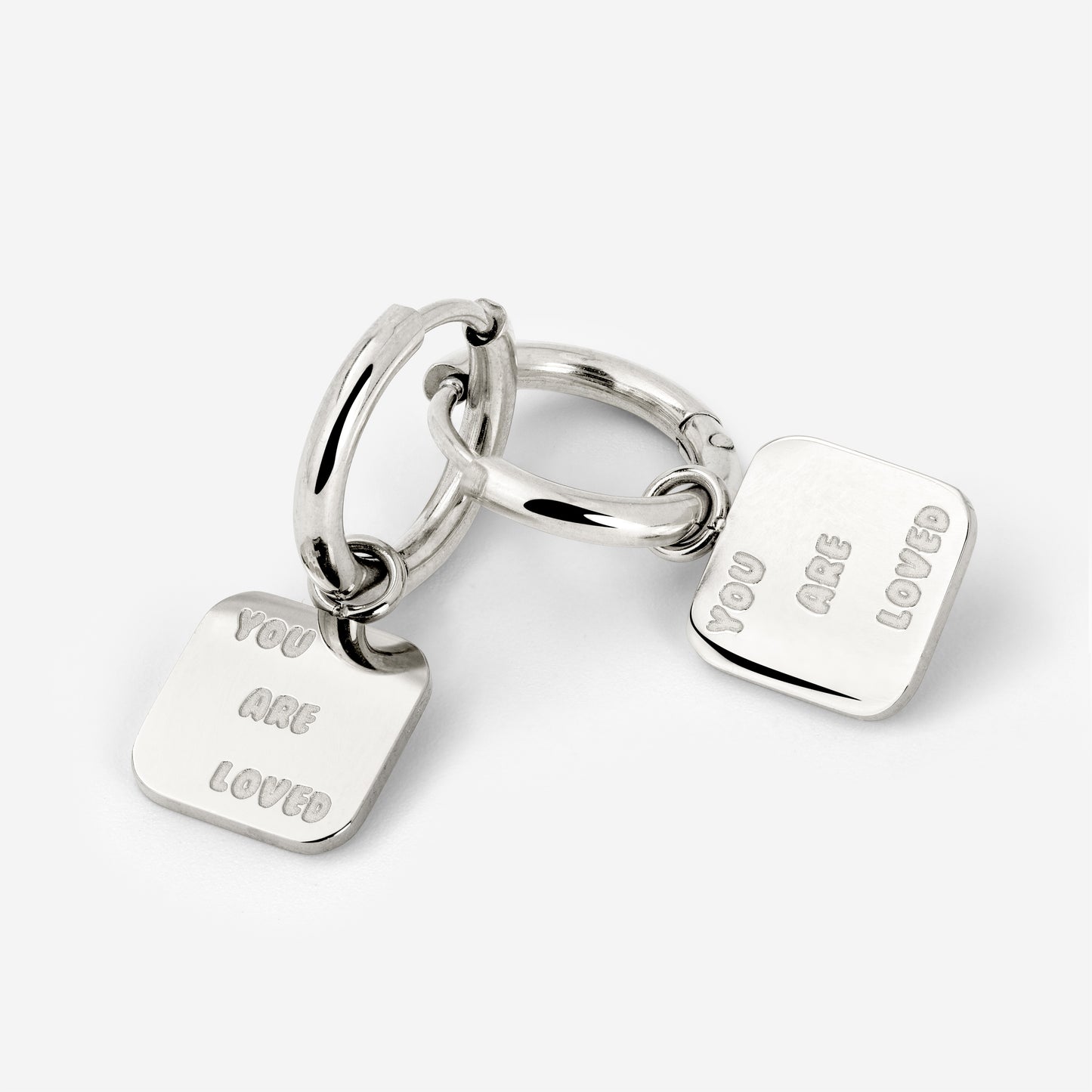 You are loved Hoop Set Small Silver