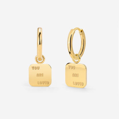 You are loved Hoop Set Small Gold