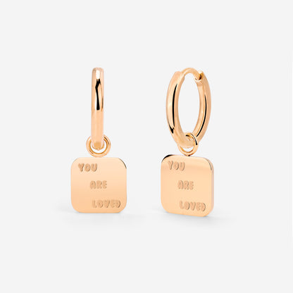 You are loved Hoop Set Small Rose Gold