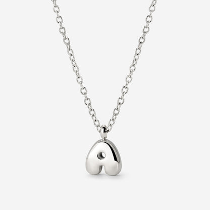 Bubble Letter Necklace Silver
