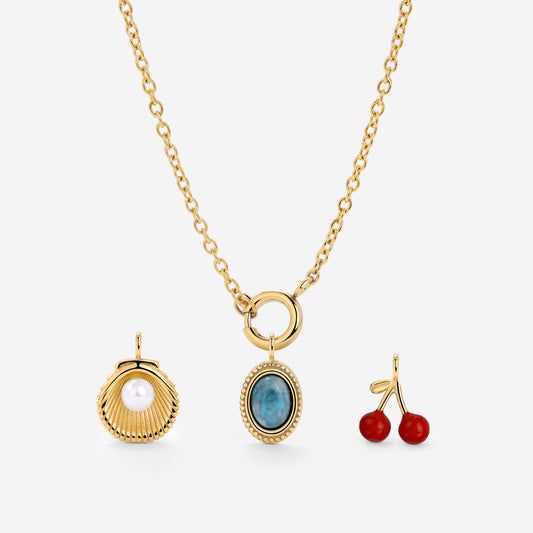 Classic Chain Charm Necklace Set