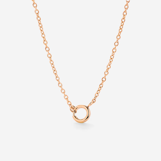 Classic Chain Charm Necklace Rose Gold