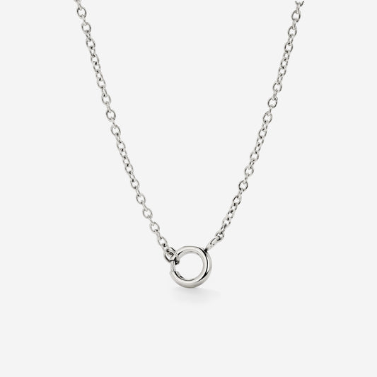 Classic Chain Charm Necklace Silver