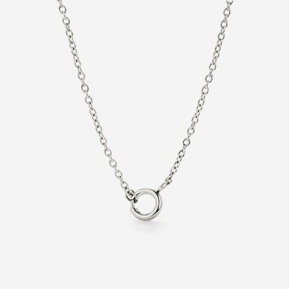 Classic Chain Charm Necklace Silver