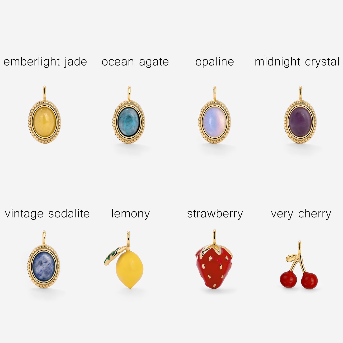 Oval Links Charm Necklace Set