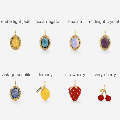 Oval Links Charm Necklace Set
