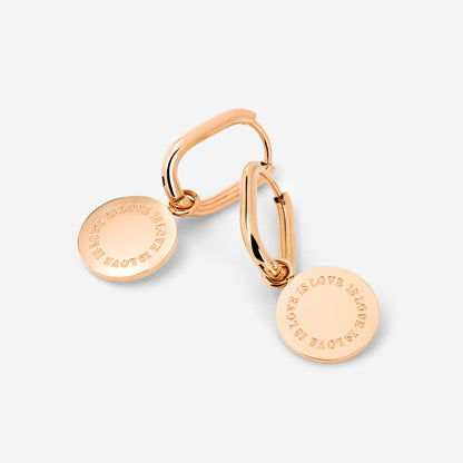 Love is Love Oval Hoop Set Baby Rose Gold