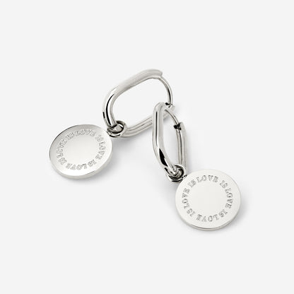 Love is Love Oval Hoop Set Baby Silver