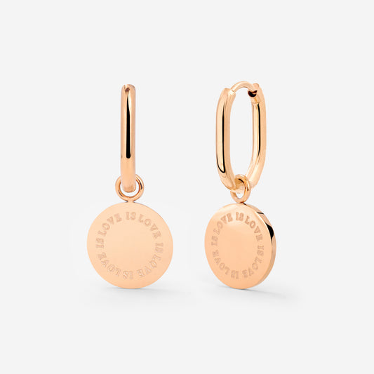 Love is Love Oval Hoop Set Baby Rose Gold