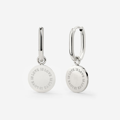 Love is Love Oval Hoop Set Baby Silver