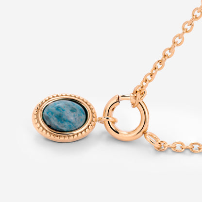 Ocean Agate Classic Chain Necklace Set Rose Gold