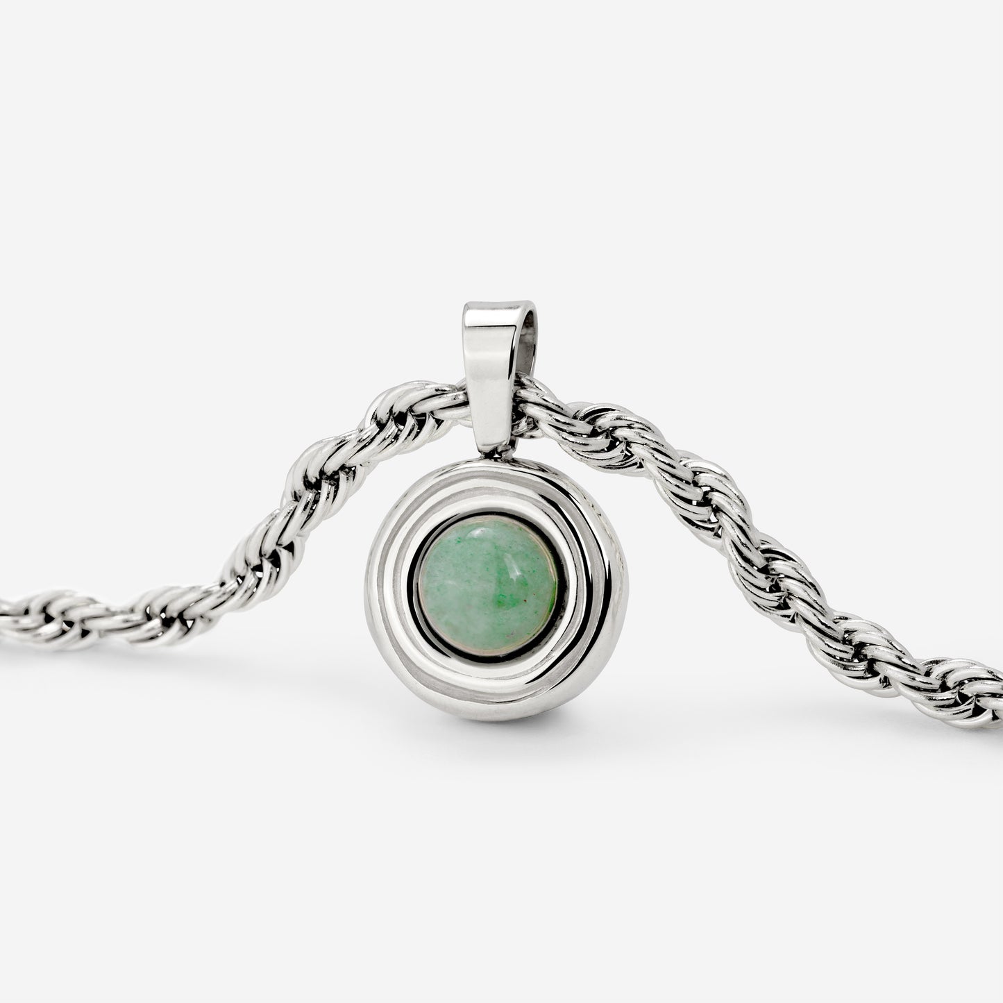 Olive Glow Necklace Silver
