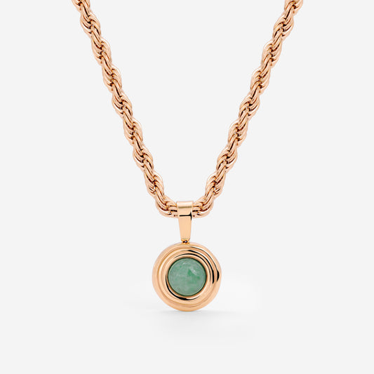 Olive Glow Necklace Rose Gold