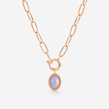 Opaline Oval Links Necklace Set Rose Gold