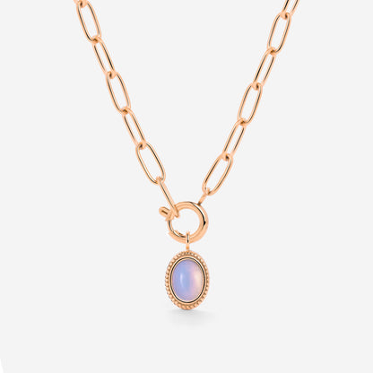 Opaline Oval Links Necklace Set Rose Gold