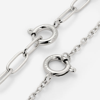 Classic Chain Charm Necklace Silver
