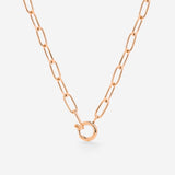 Oval Links Charm Necklace Rose Gold