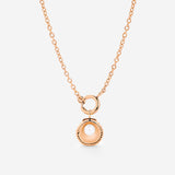 Pearly Shell Classic Chain Necklace Set Rose Gold