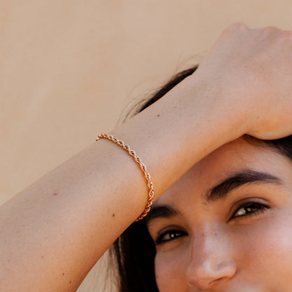 Rope Chain Bracelet Rose Gold