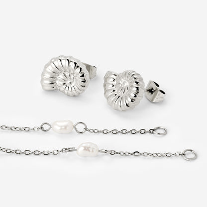 Siren's Spell Pearl Drop Earrings Silver