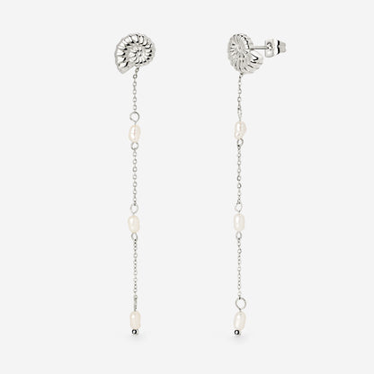 Siren's Spell Pearl Drop Earrings Silver