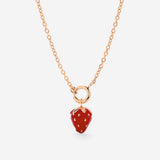 Strawberry Classic Chain Necklace Set Rose Gold