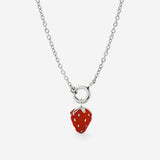 Strawberry Classic Chain Necklace Set Silver
